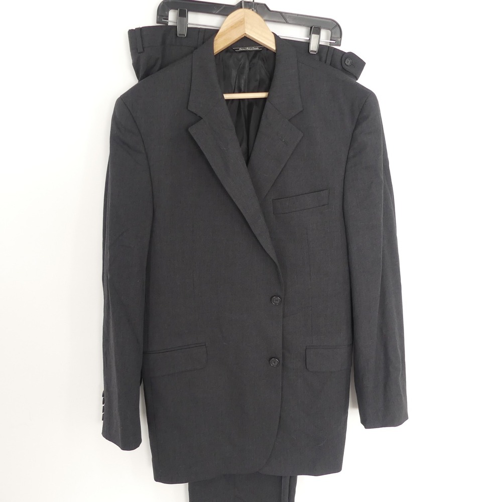 Jack Victor 2-Piece Wool Suit Charcoal Gray Vince Ct 46L 38x32‎